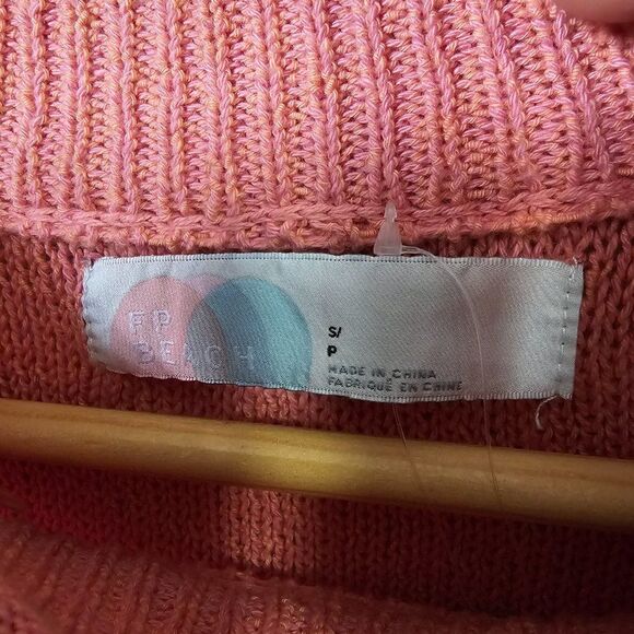 NWT FREE PEOPLE BEACH CORAL/CORA CREW NECK PULLOVER SWEATER COTTON SIZE SMALL - Picture 12 of 16